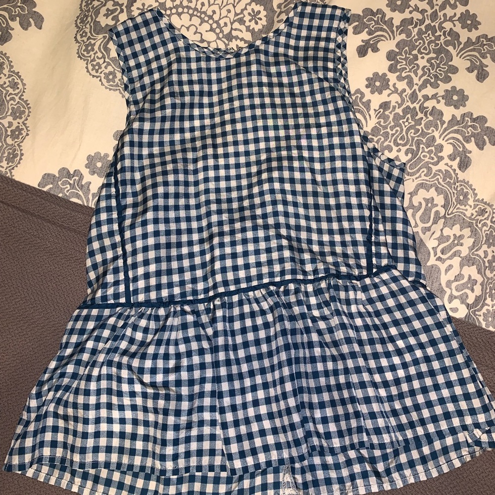 J. Crew sleeveless peplum checkered top